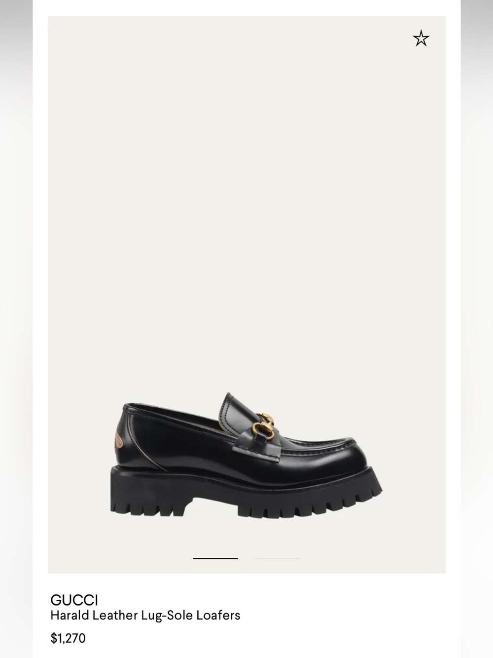 Gucci Black Leather Horsebit Lug Sole Loafers with Gold Hardware - Picture 6 of 6